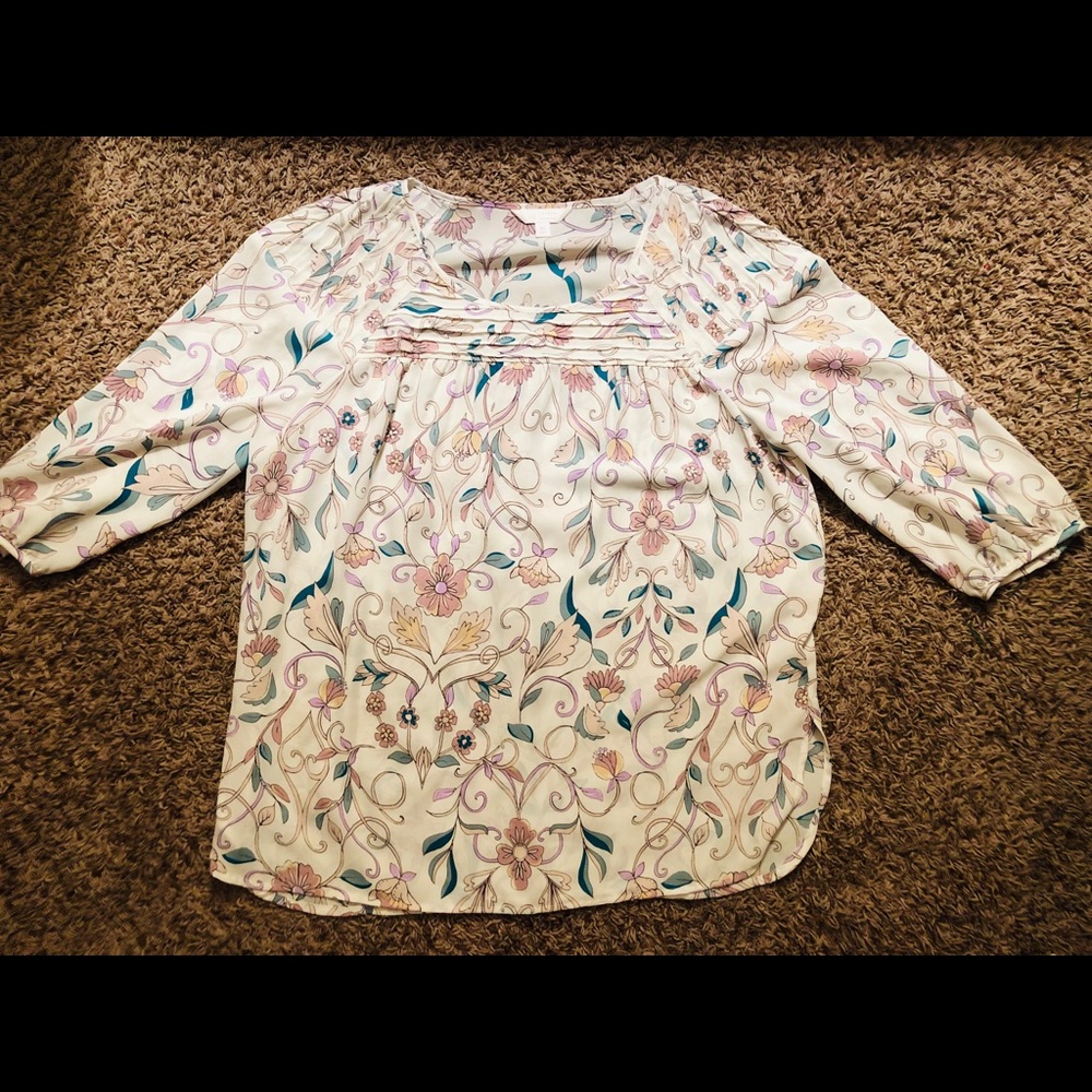 Lauren Conrad blouse floral EUC XL